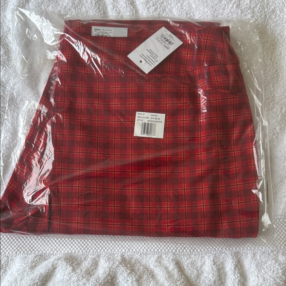 Croft & Barrow Red Plaid Trousers